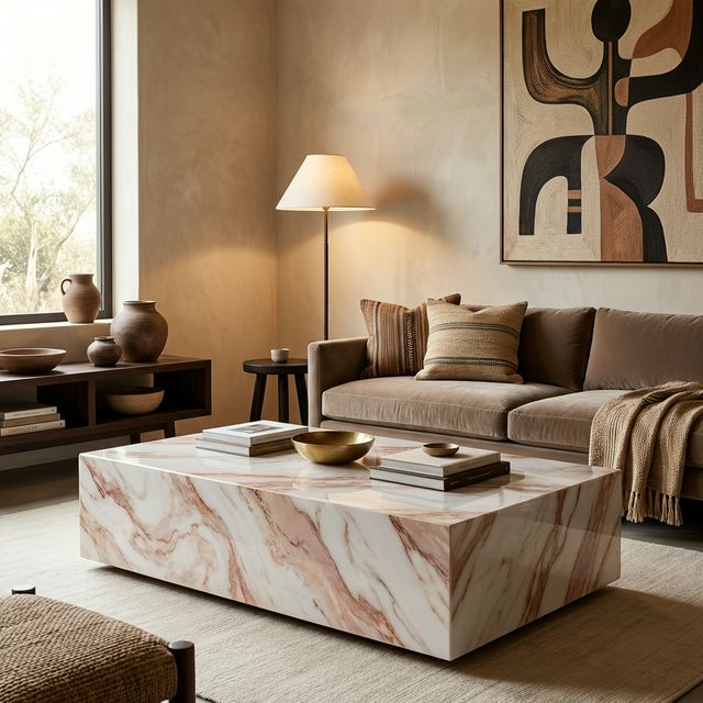 Table Basse Marbre Rose